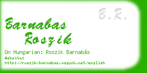 barnabas roszik business card